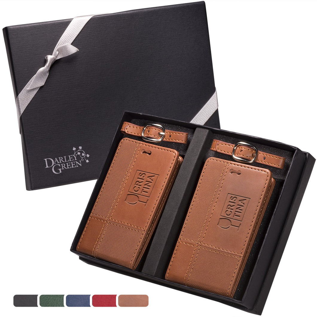 DUO-TEXTURED LUGGAGE TAGS GIFT SET