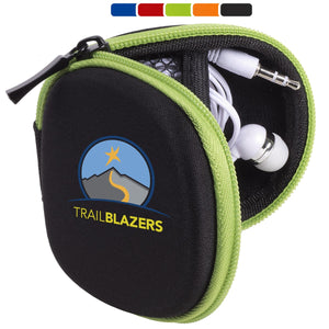 POUCH WITH EARBUDS & LENS WIPE