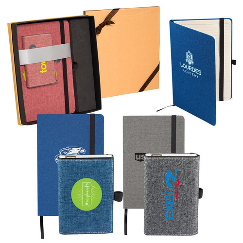 SNOW CANVAS NOTEBOOK/EXECUTIVE CHARGER GIFT SET